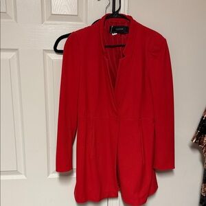 Zara Vibrant Red Longline Women's Blazer
